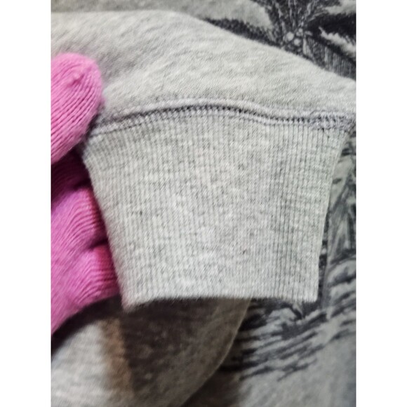 Old Navy Womens Medium Gray Sweater Cropped Palm Trees Coastal Paradise Tropical - Picture 4 of 16